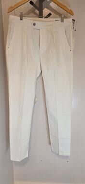 Entre Amis Men's Pleated White denim pants IT48/US34 NWT